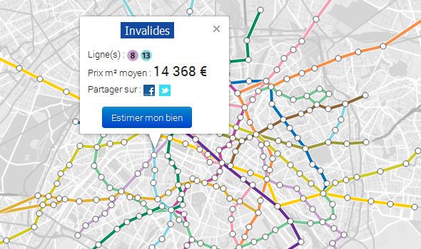 Parigi: la mappa dei prezzi degli immobili in base alle stazioni metro
